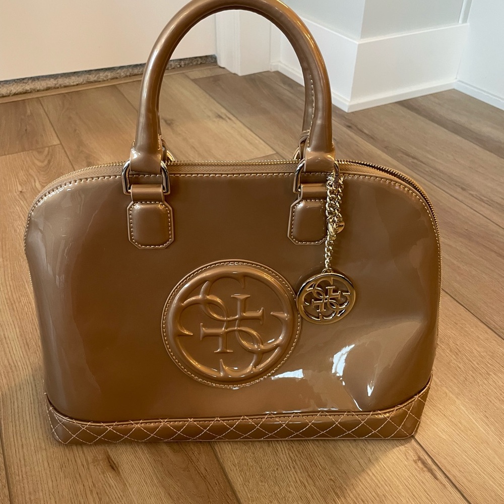 Guess Dome Satchel Patent Leather Handbag/ Vintage